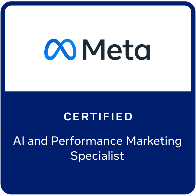 Meta AI & Performance Marketing Specialist certification badge